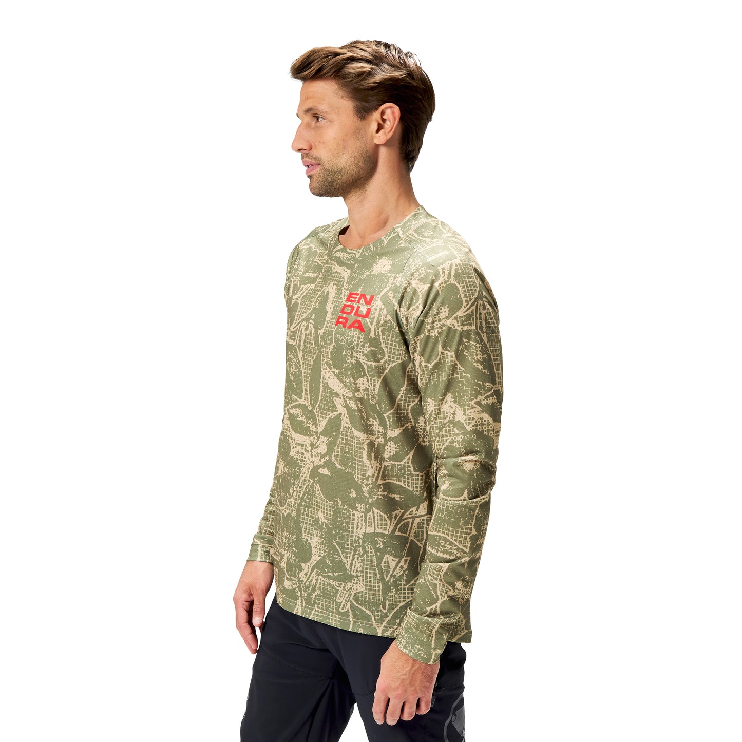 Trikot ENDURA LTD PRINTED Langarm Camo Khaki