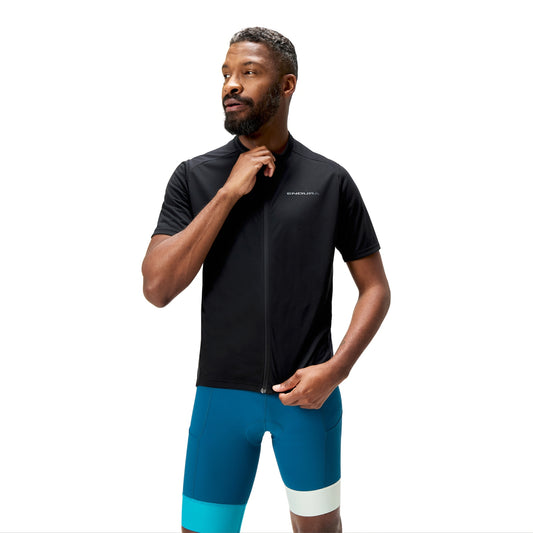 Maillot ENDURA LOOP ZIPPED Manches Courtes Noir