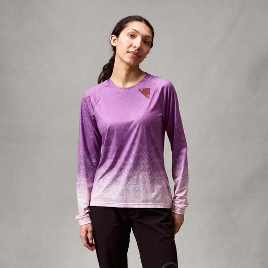 Maillot ENDURA SINGLETRACK PRINT Manches Longues Femme Violet
