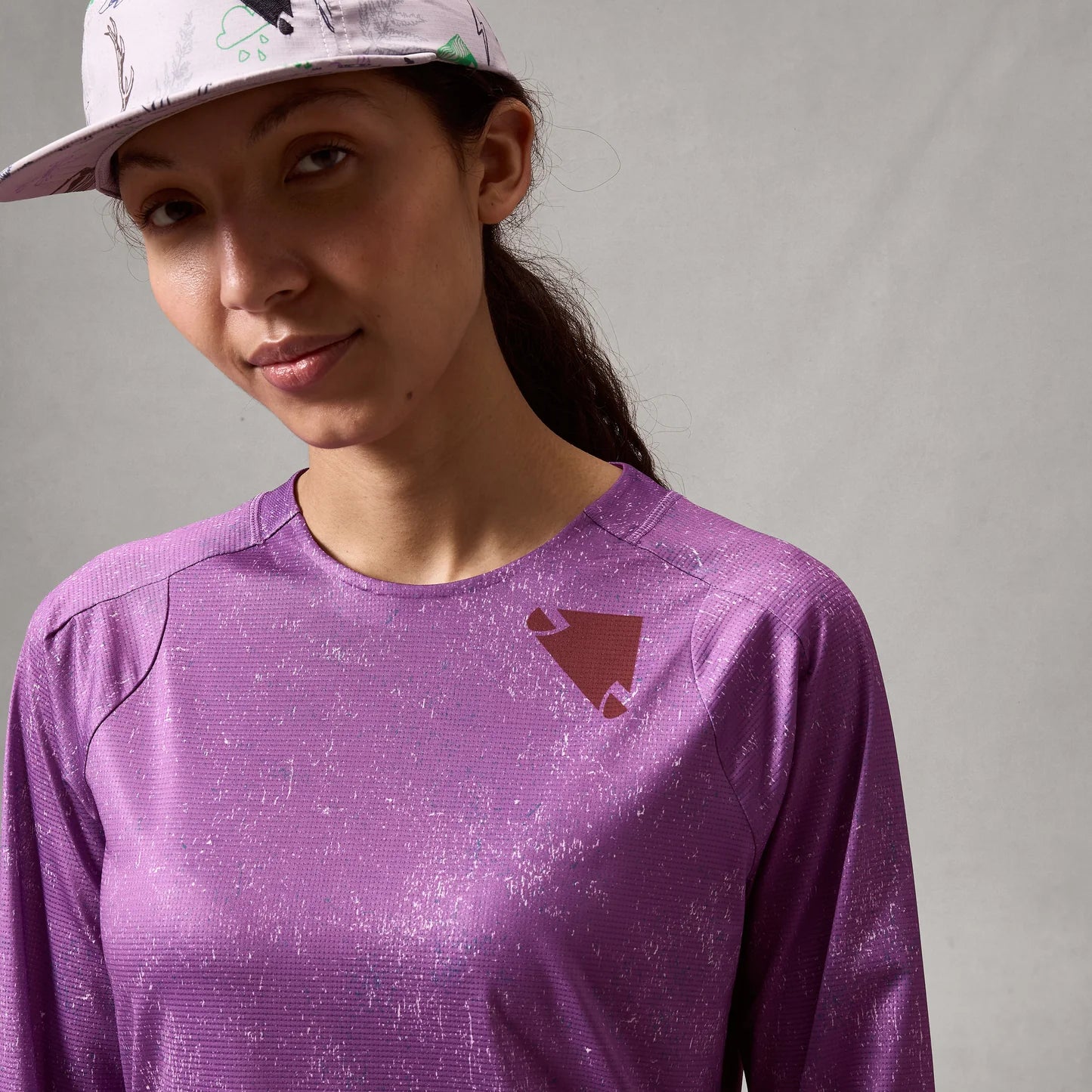 Maglia ENDURA SINGLETRACK PRINT Maniche Lunghe Donna Viola