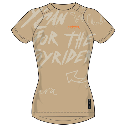 Maillot ENDURA SINGLETRACK PRINT Manches Courtes Femme Sand