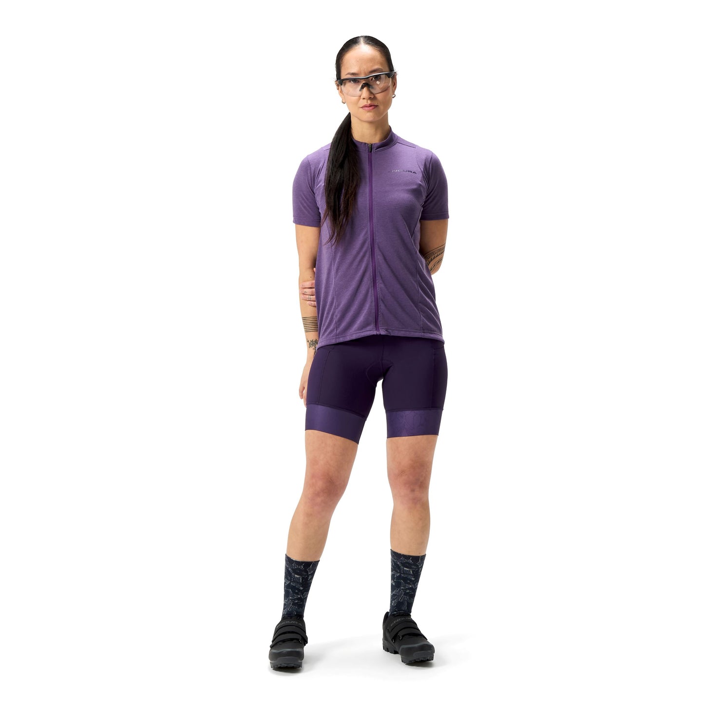 Maillot ENDURA LOOP ZIPPED Manches Courtes Femme Violet