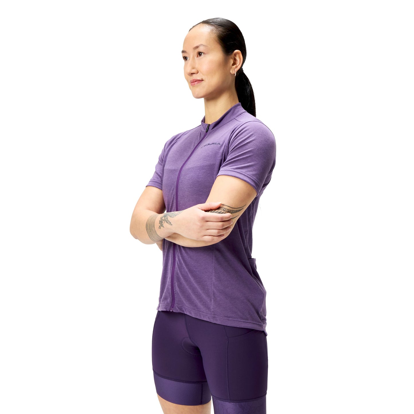 Maillot ENDURA LOOP ZIPPED Manches Courtes Femme Violet