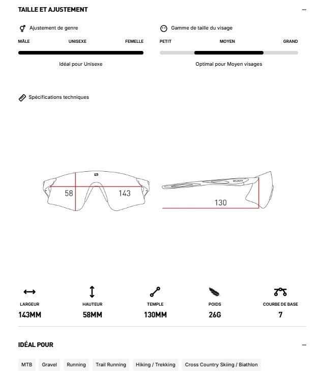 Lunettes RUDY PROJECT ASTRAL SPHERE Noir Verres IMPACTX™ Photochromique Noir