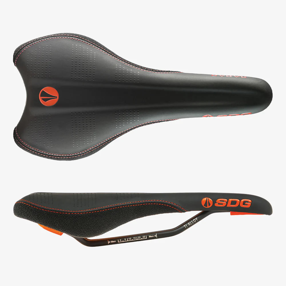 Selle SDG RADAR MTN Rails Titanium-Alu Sort/Orange