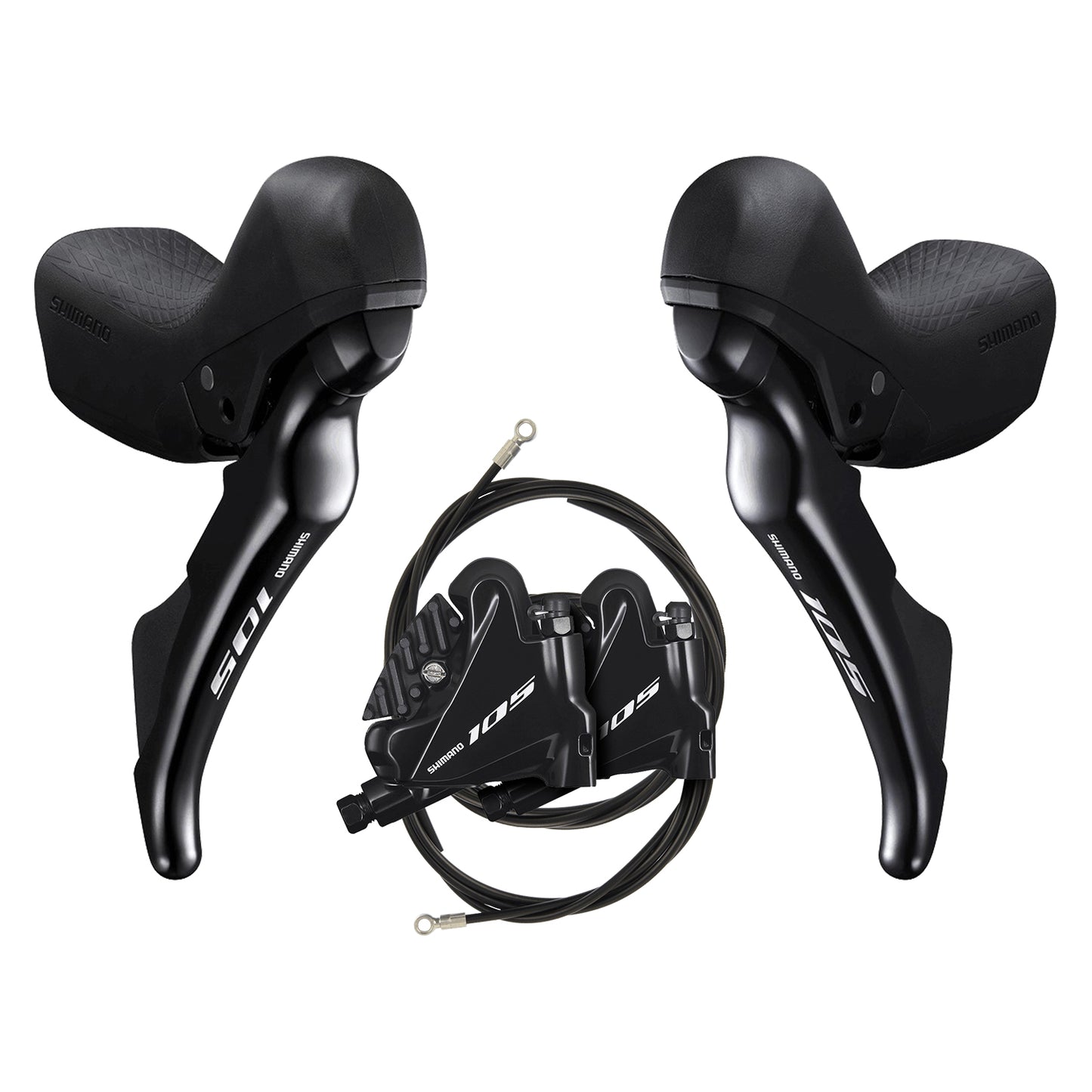 Par de Manete e Pinça SHIMANO 105 R7020 2x11 Flat Mount Sem Disco