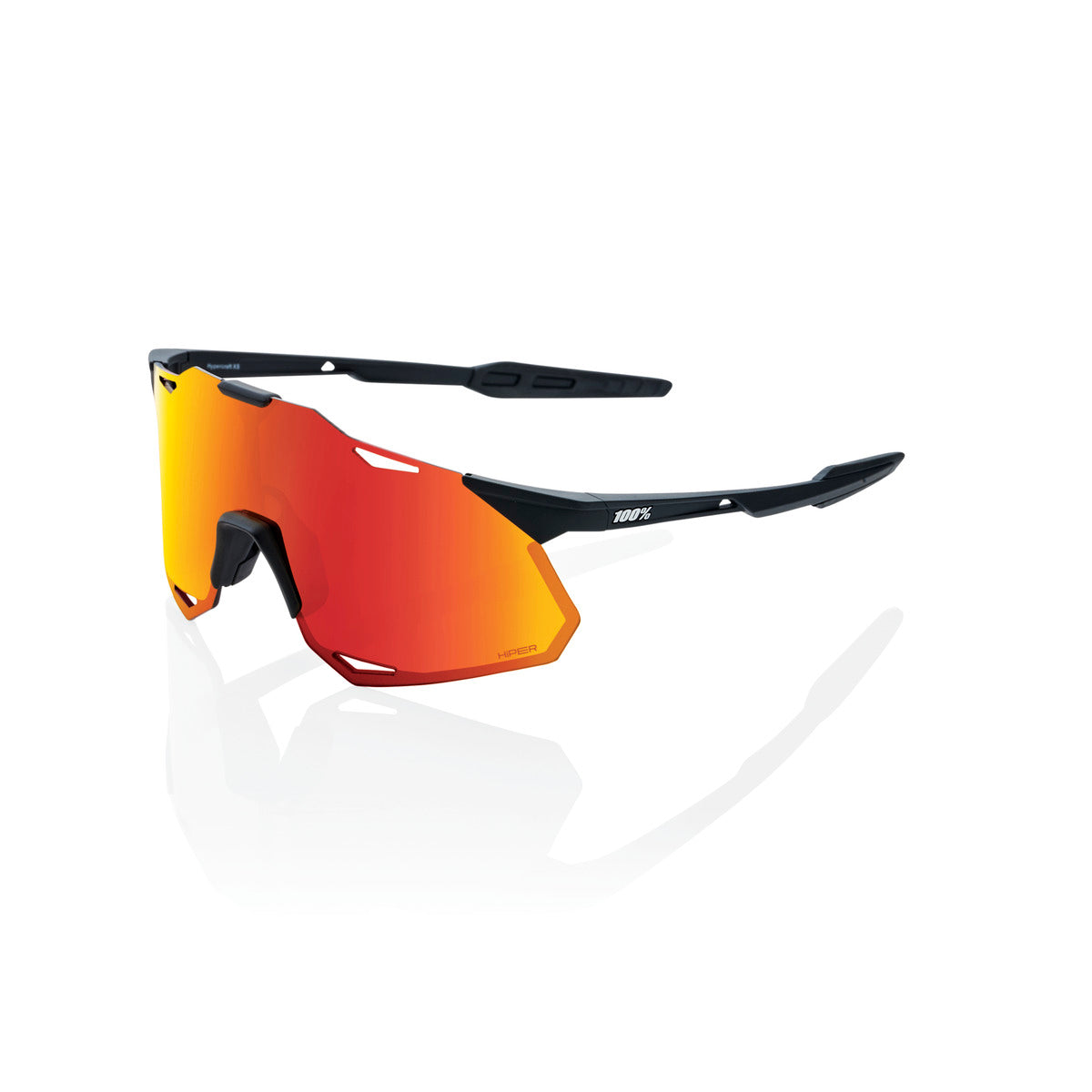 100% HYPERCRAFT XS Soft Tact Black Hiper Multilayer Mirror Red Glasses