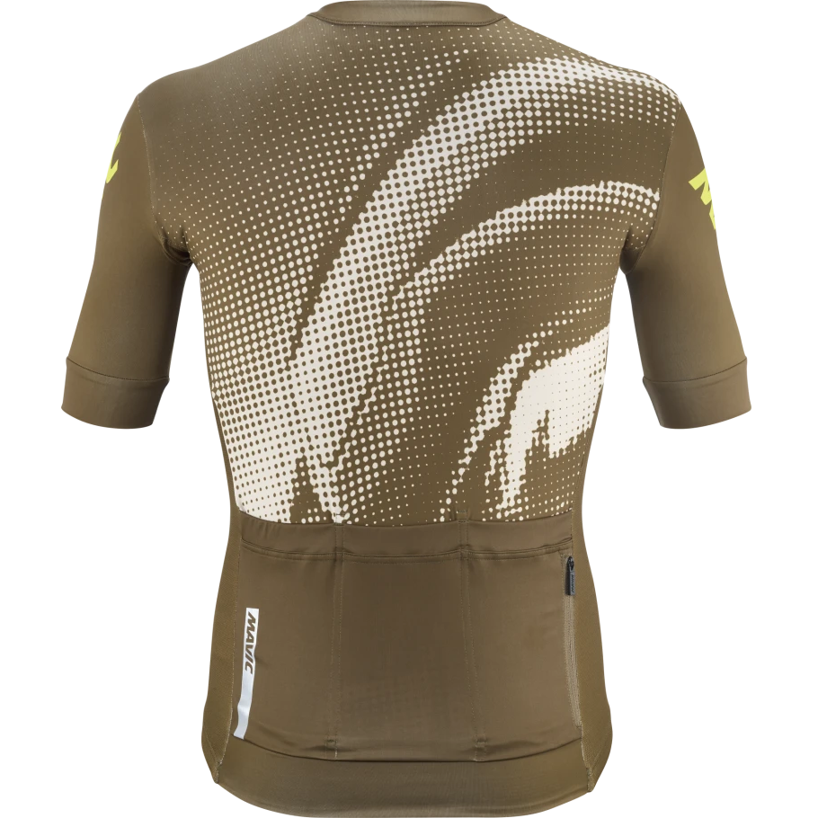 Maillot MAVIC AKSIUM GRAPHIC Maniche Corte Beige/Marrone
