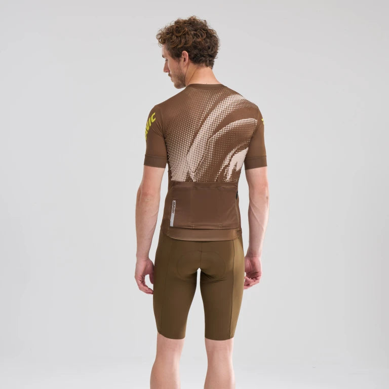 Maillot MAVIC AKSIUM GRAPHIC Maniche Corte Beige/Marrone