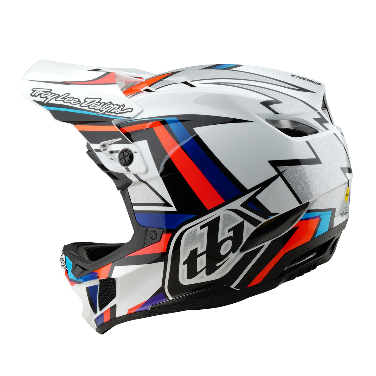 Casque VTT TROY LEE DESIGNS D4 COMPOSITE MIPS FRAMES Blanc/Gris
