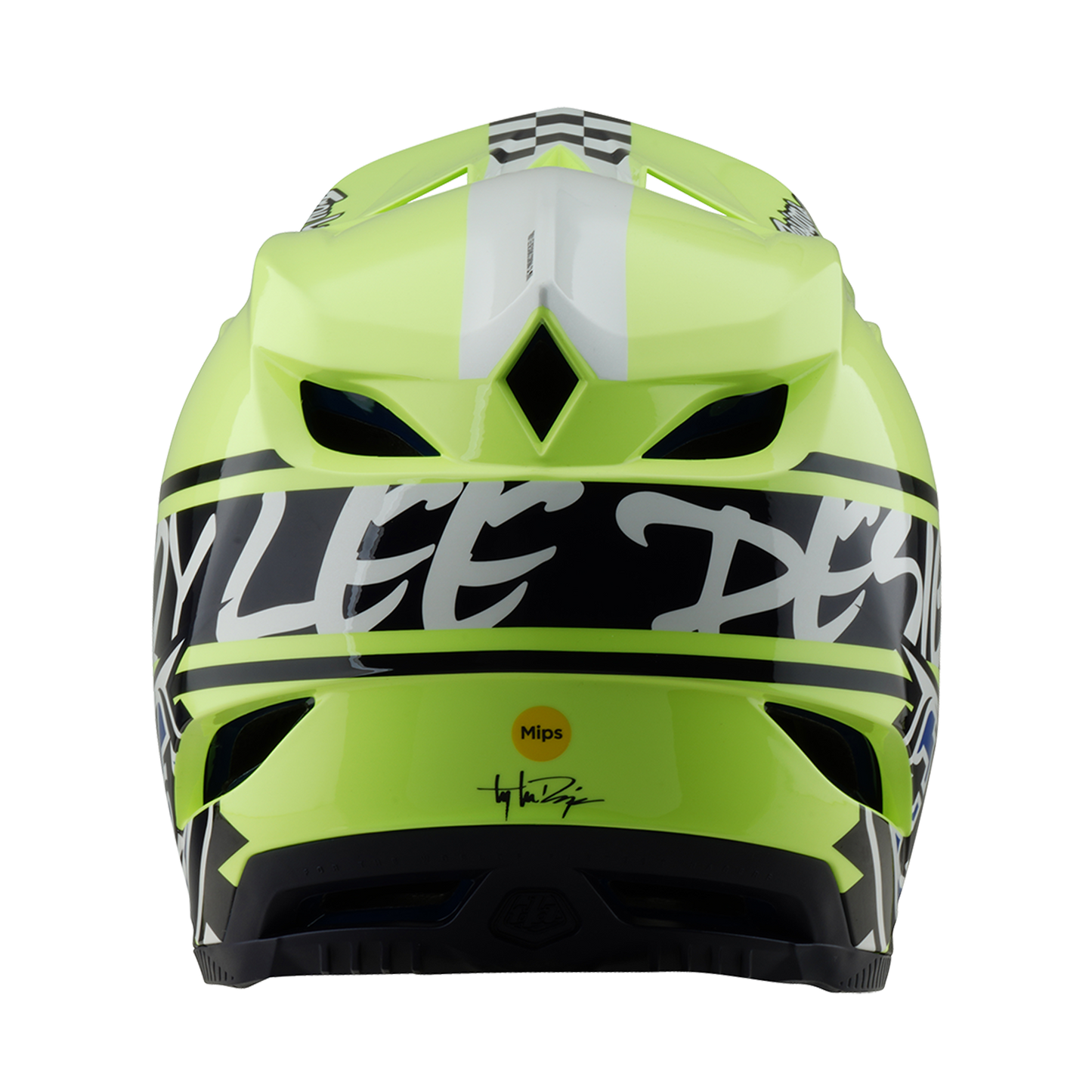 Casque VTT TROY LEE DESIGNS D4 POLYACRYLITE MIPS FIFTY 50 Jaune/Bleu