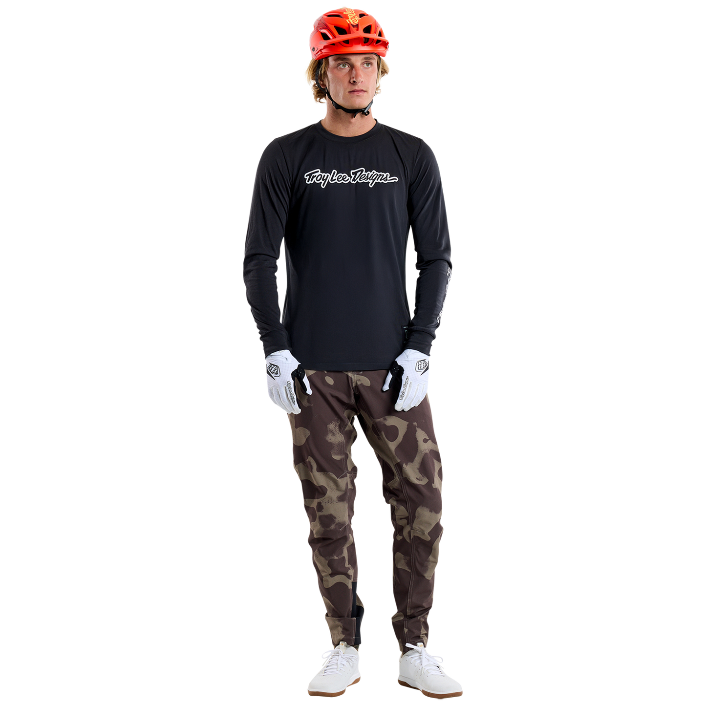 Trikot TROY LEE DESIGNS SKYLINE RIDE TEE SIGNATURE Langarm Schwarz