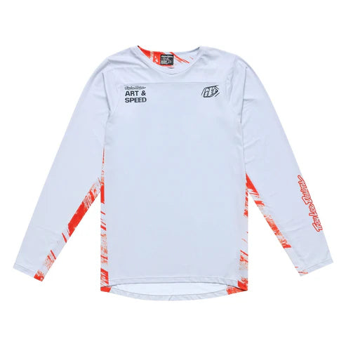 Camisola TROY LEE DESIGNS SKYLINE Mangas Longas Branco/Vermelho