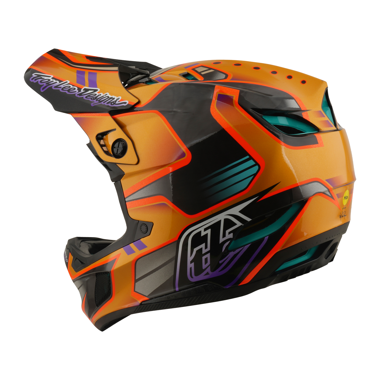 Přilba MTB TROY LEE DESIGNS D4 CARBON MIPS Crest Gold