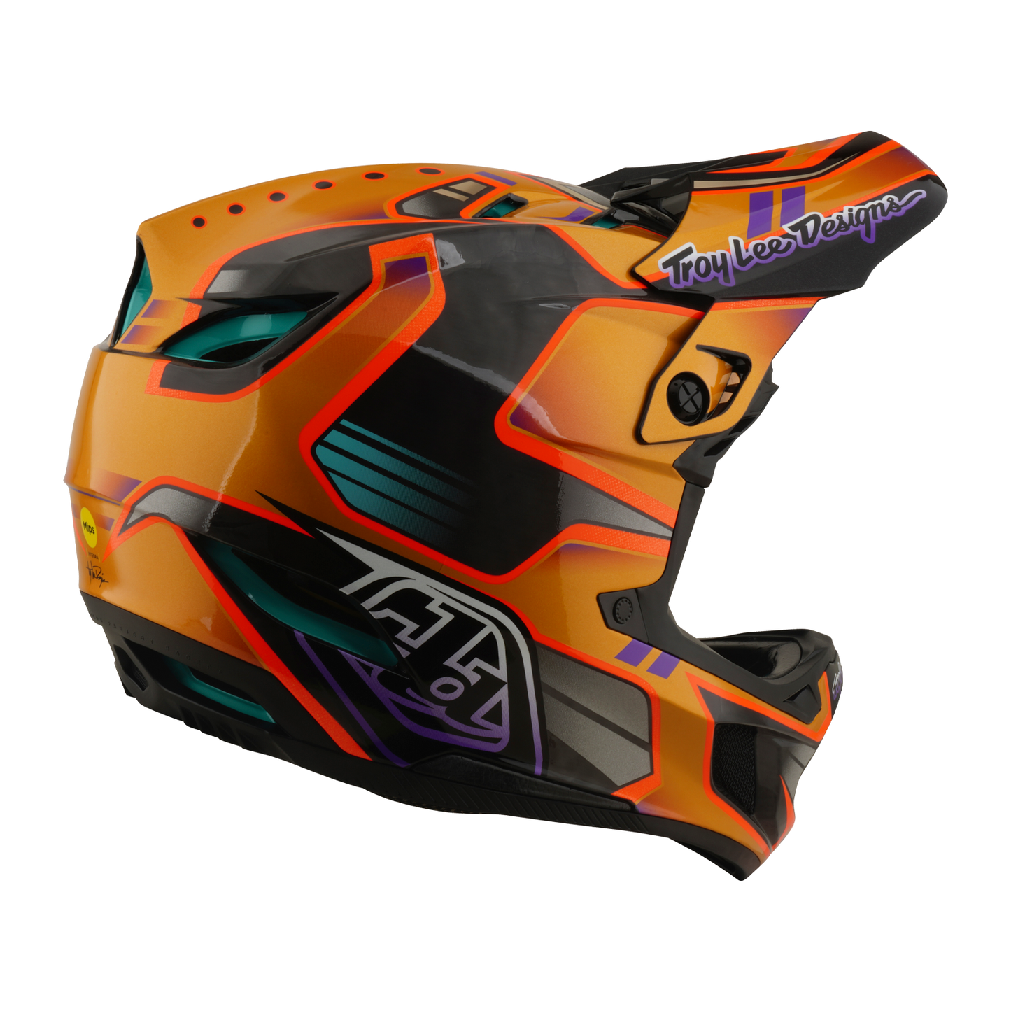 Přilba MTB TROY LEE DESIGNS D4 CARBON MIPS Crest Gold