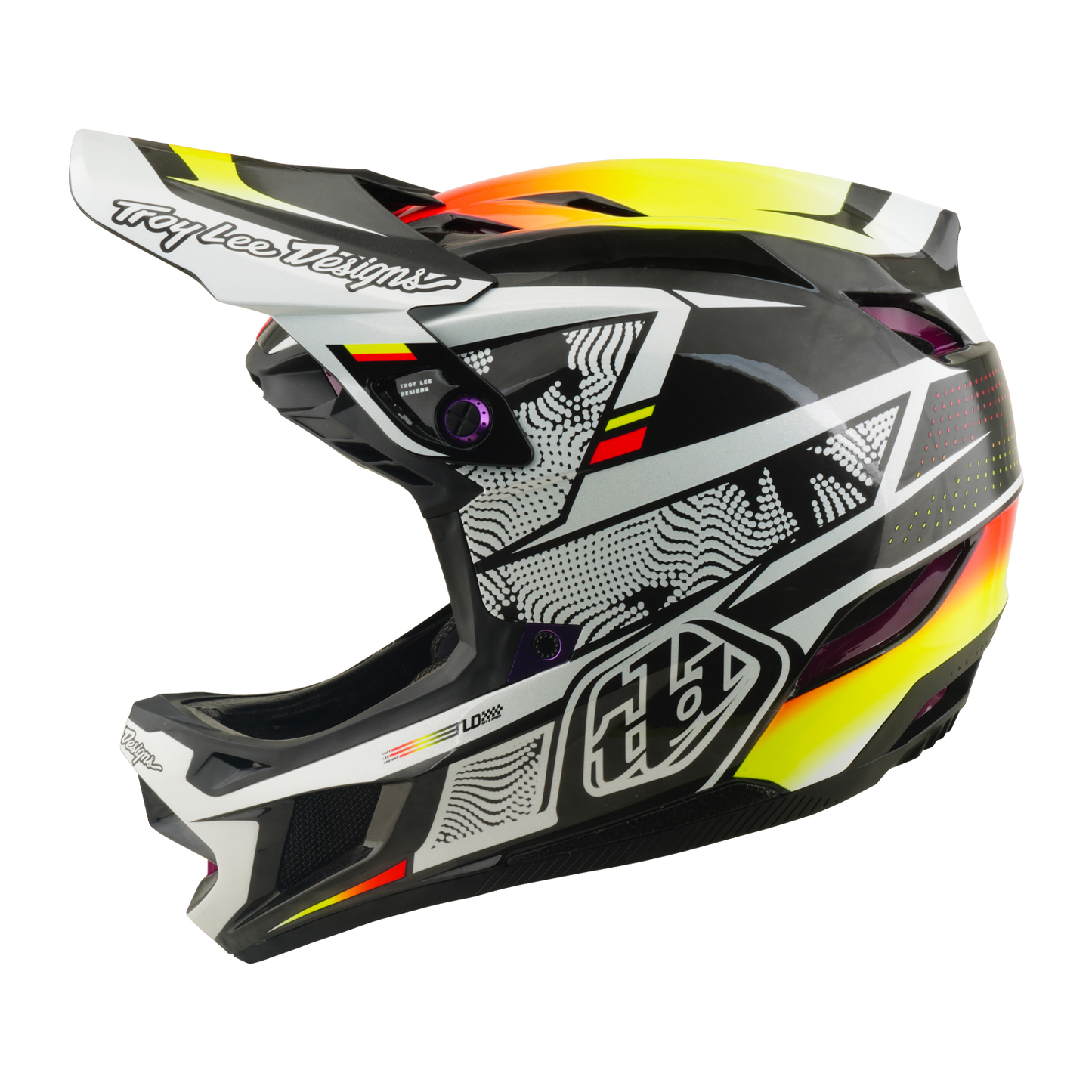 Casco MTB TROY LEE DESIGNS D4 CARBON MIPS Lined Up Nero/Giallo