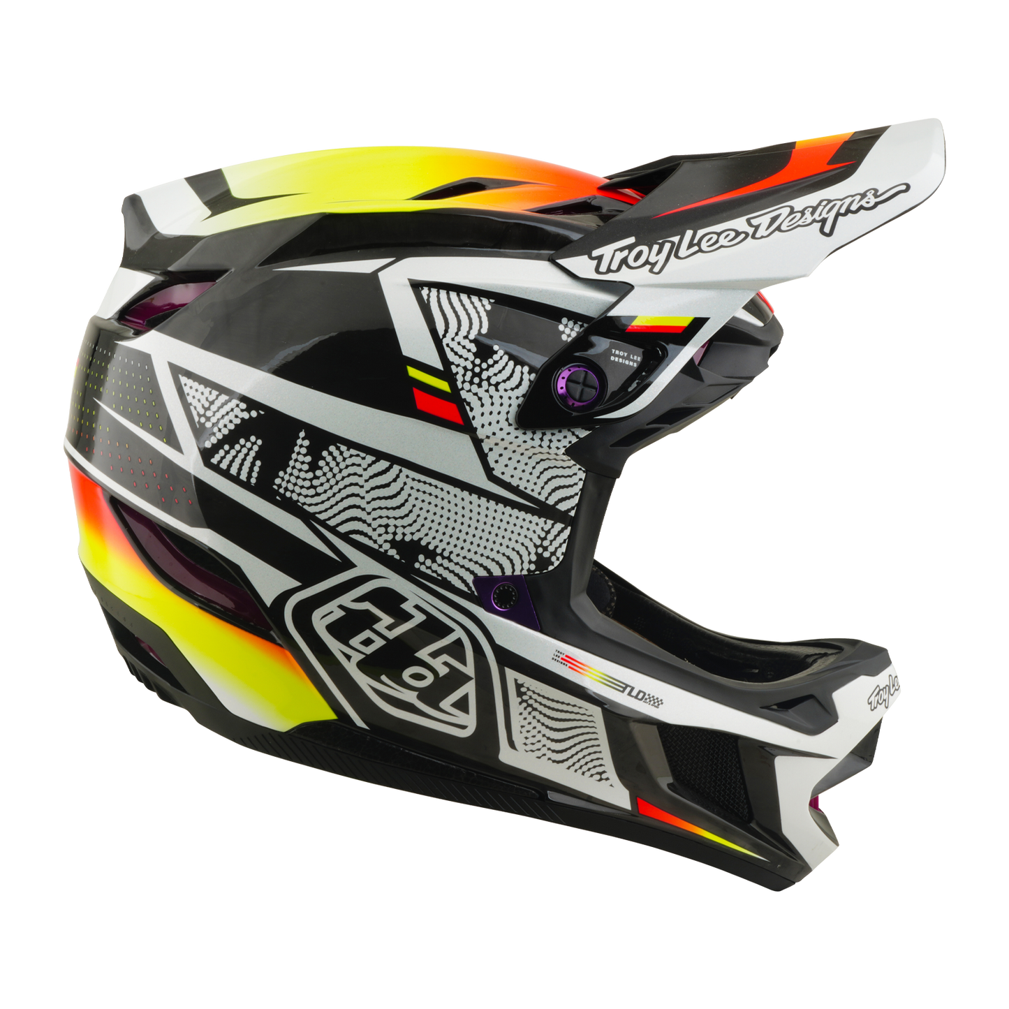 Casco MTB TROY LEE DESIGNS D4 CARBON MIPS Lined Up Nero/Giallo