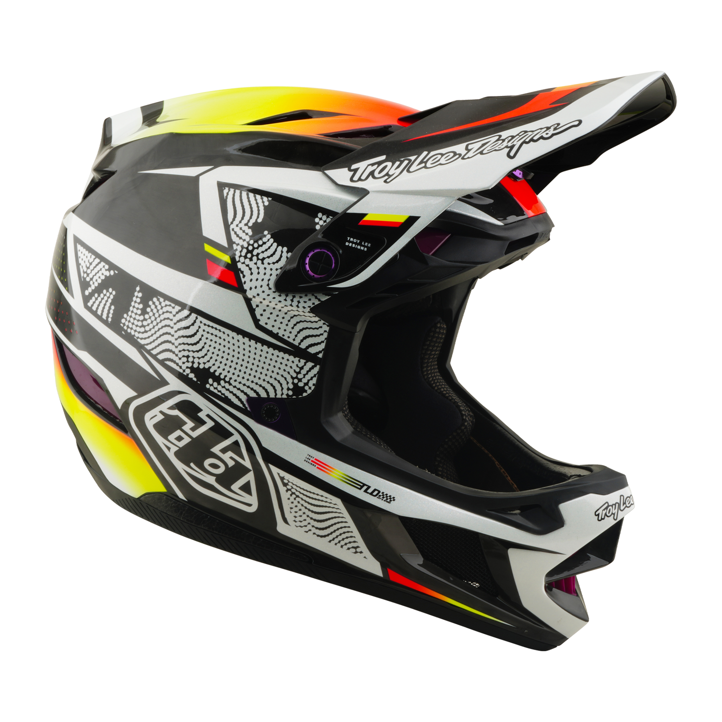Casco MTB TROY LEE DESIGNS D4 CARBON MIPS Lined Up Nero/Giallo