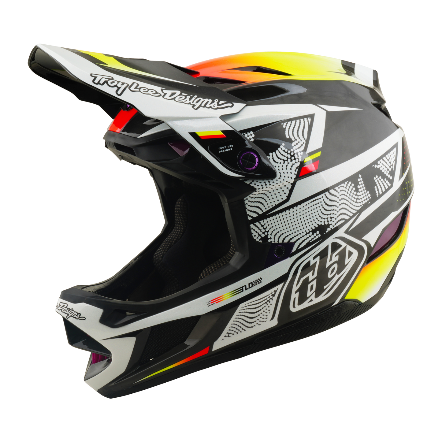 Casco MTB TROY LEE DESIGNS D4 CARBON MIPS Lined Up Nero/Giallo