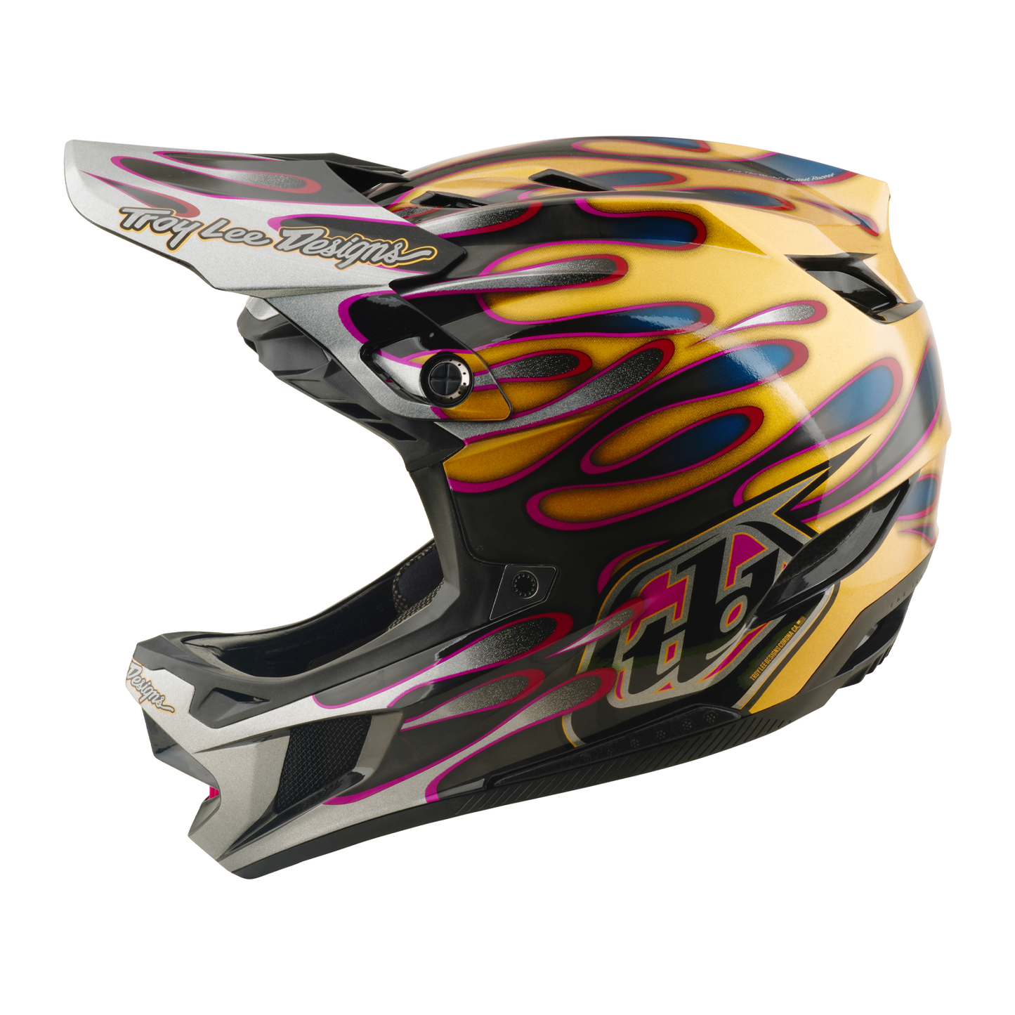 Casque VTT TROY LEE DESIGNS D4 CARBON MIPS Overspray Gold/Noir