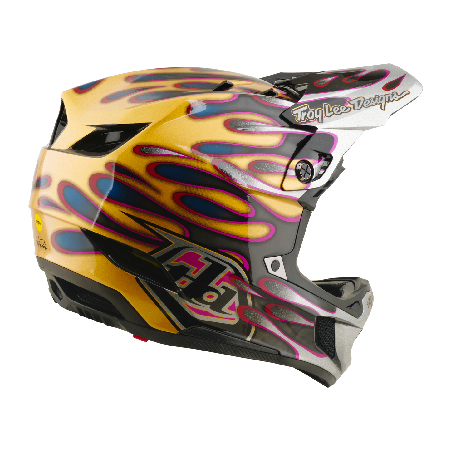 Casque VTT TROY LEE DESIGNS D4 CARBON MIPS Overspray Gold/Noir