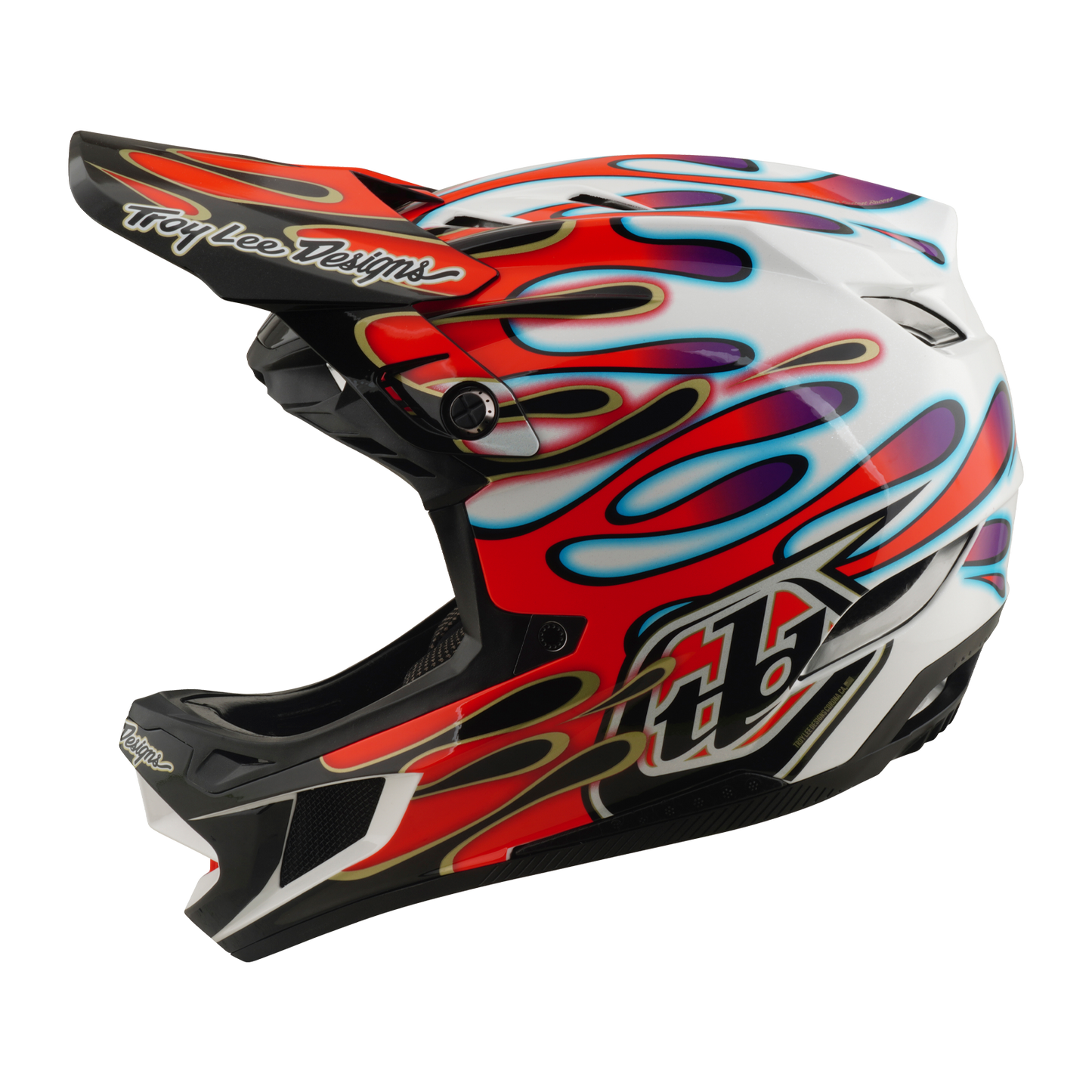 MTB-helm TROY LEE DESIGNS D4 COMPOSITE MIPS OVERSPRAY Wit/Rood