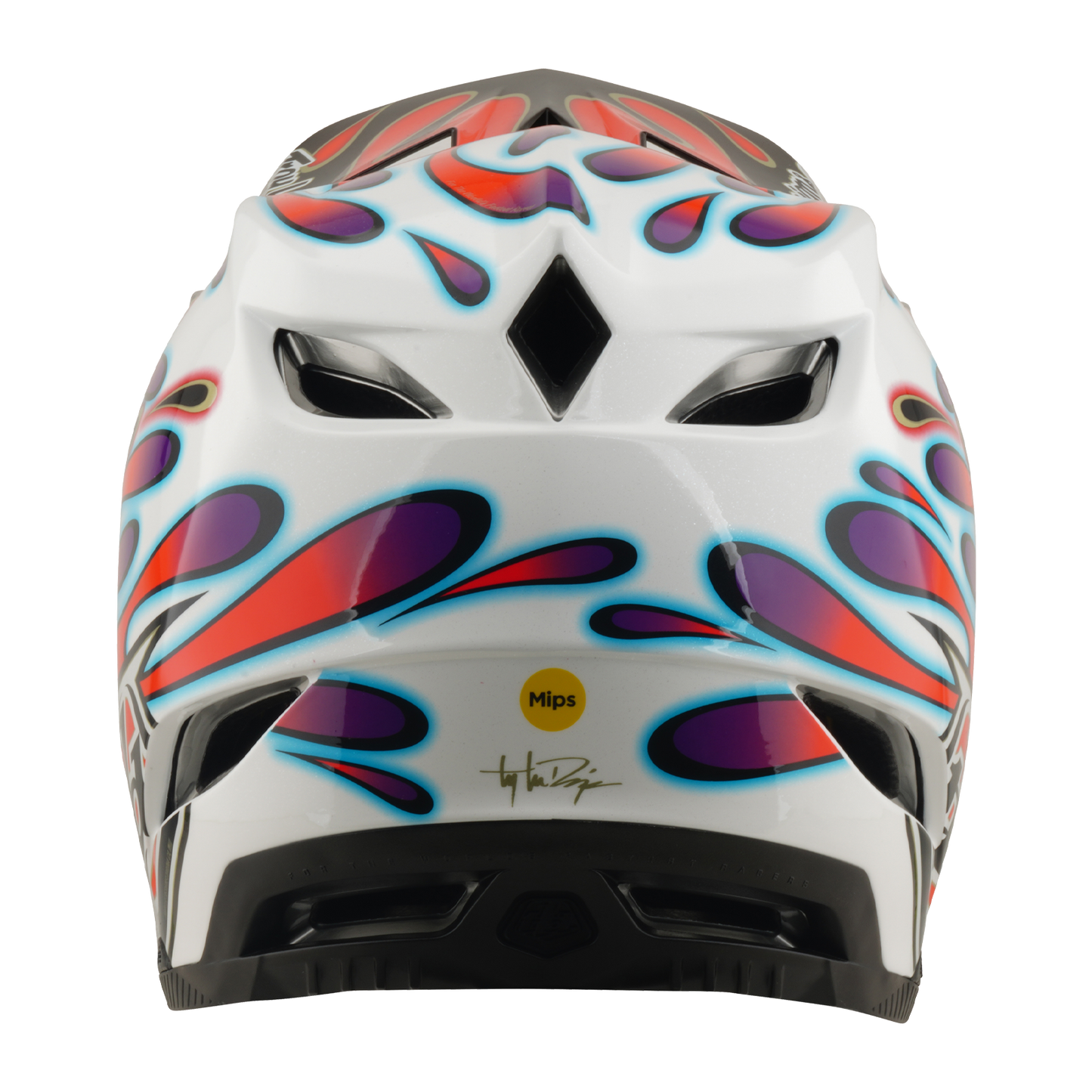 MTB-helm TROY LEE DESIGNS D4 COMPOSITE MIPS OVERSPRAY Wit/Rood