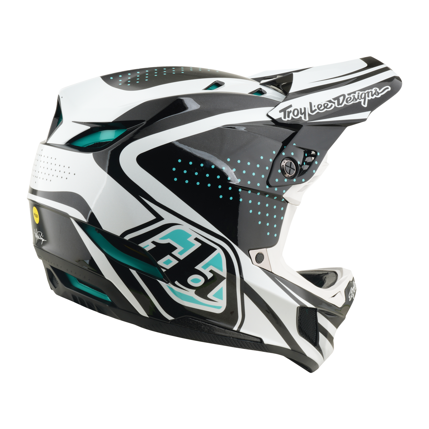 Casco MTB TROY LEE DESIGNS D4 POLYACRYLITE MIPS THE LINE Charcoal/Blanco