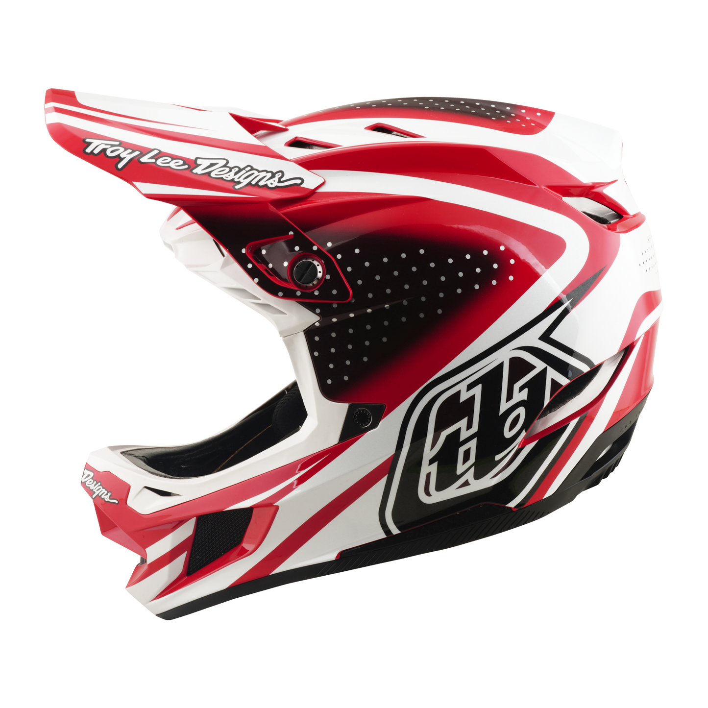 Casco MTB TROY LEE DESIGNS D4 POLYACRYLITE MIPS THE LINE Rojo/Blanco