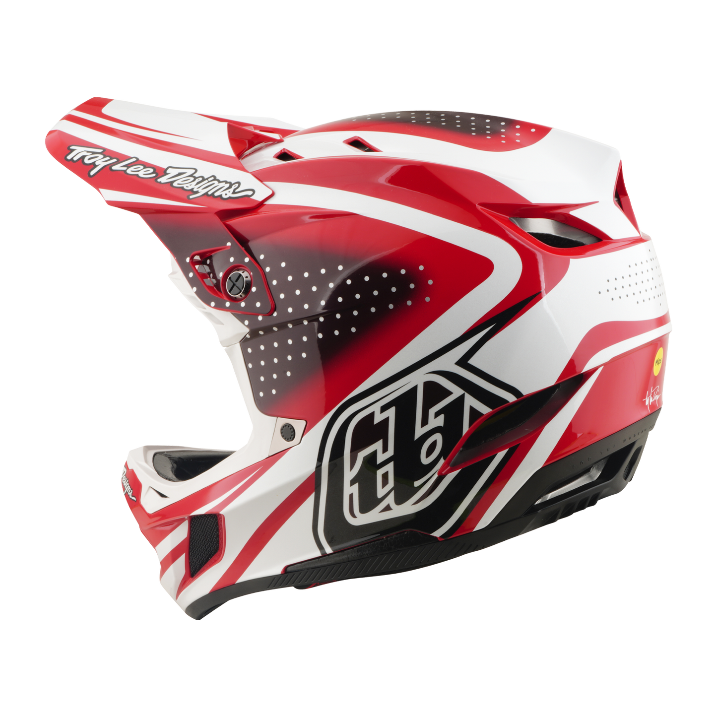 Casco MTB TROY LEE DESIGNS D4 POLYACRYLITE MIPS THE LINE Rojo/Blanco
