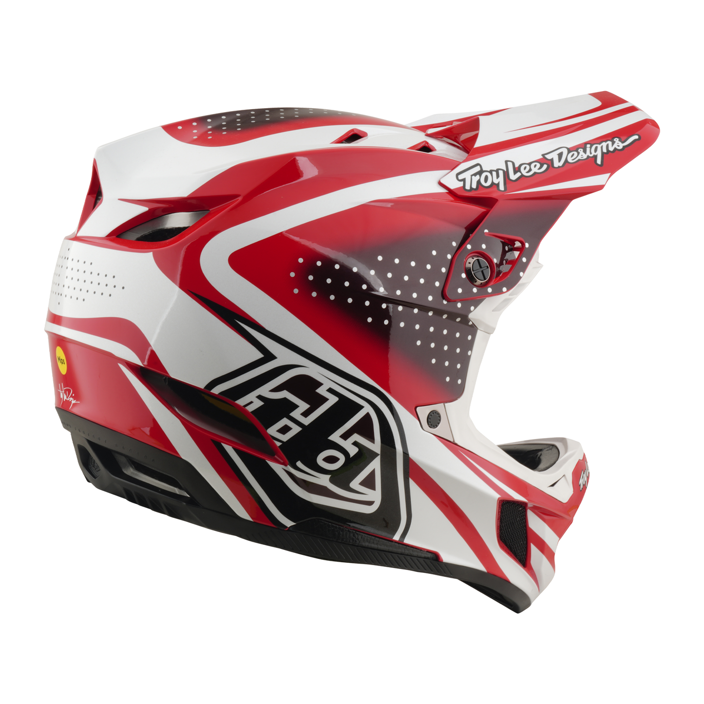Casco MTB TROY LEE DESIGNS D4 POLYACRYLITE MIPS THE LINE Rojo/Blanco