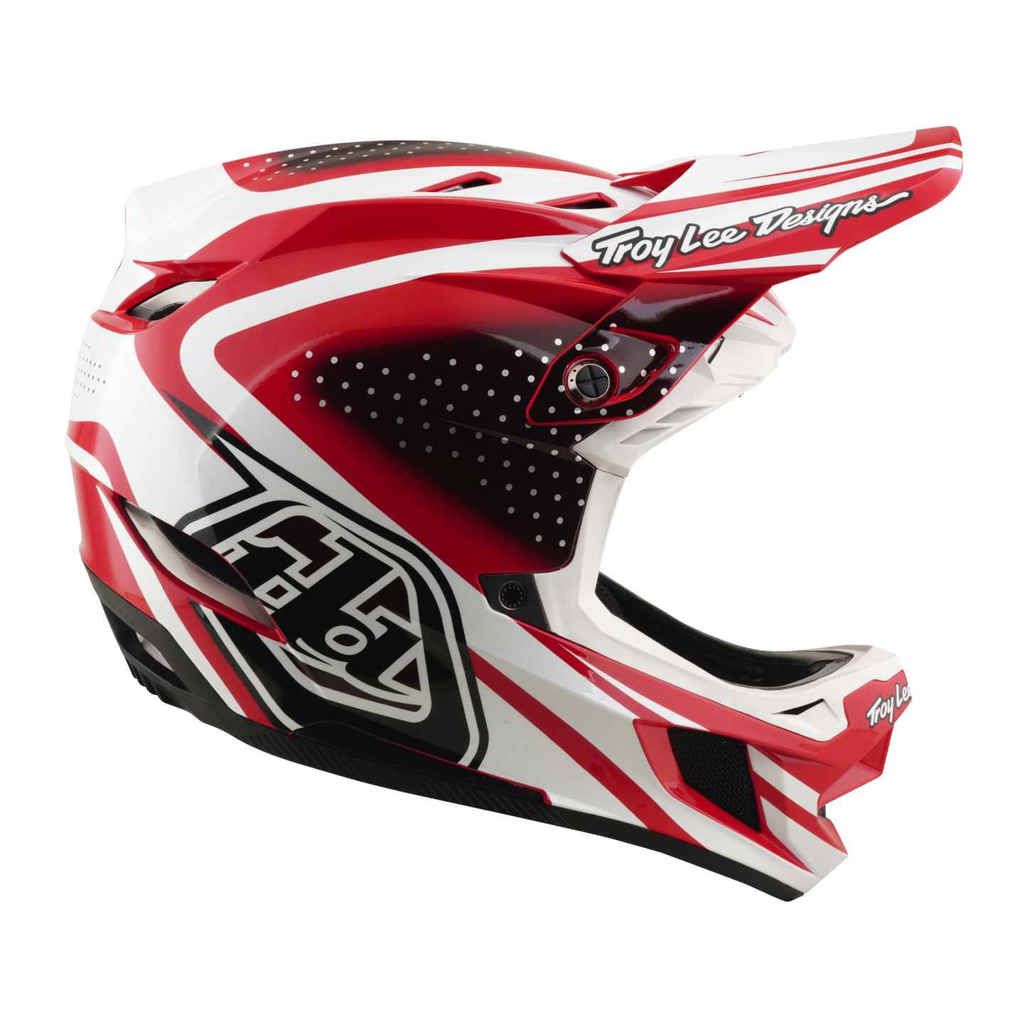 Casco MTB TROY LEE DESIGNS D4 POLYACRYLITE MIPS THE LINE Rojo/Blanco