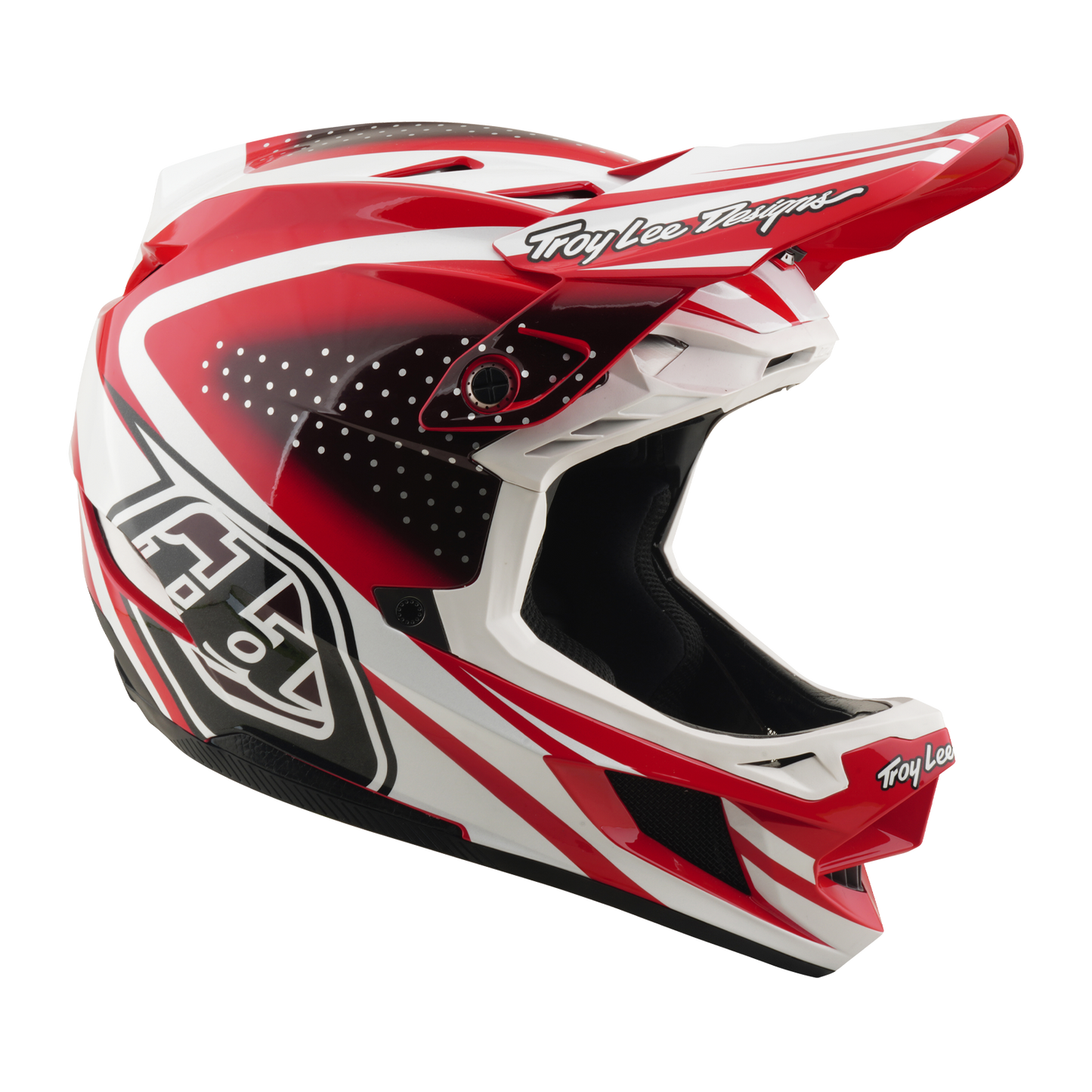 Casco MTB TROY LEE DESIGNS D4 POLYACRYLITE MIPS THE LINE Rojo/Blanco