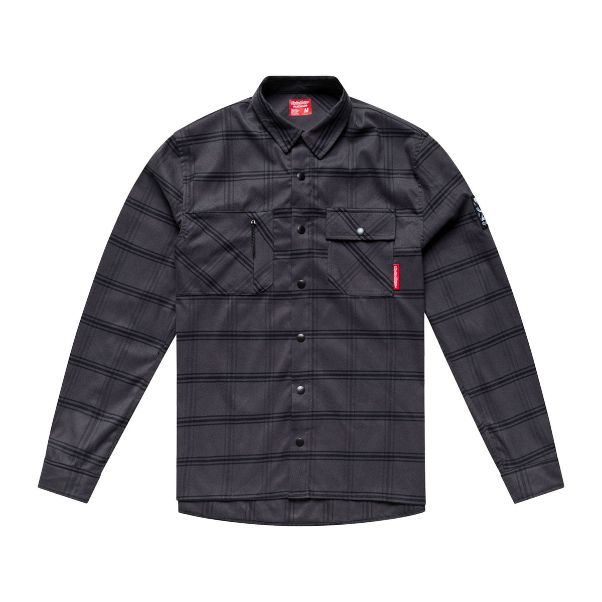 TROY LEE DESIGNS RUCKUS RIDE YD Checked Technical Shirt – Charcoal