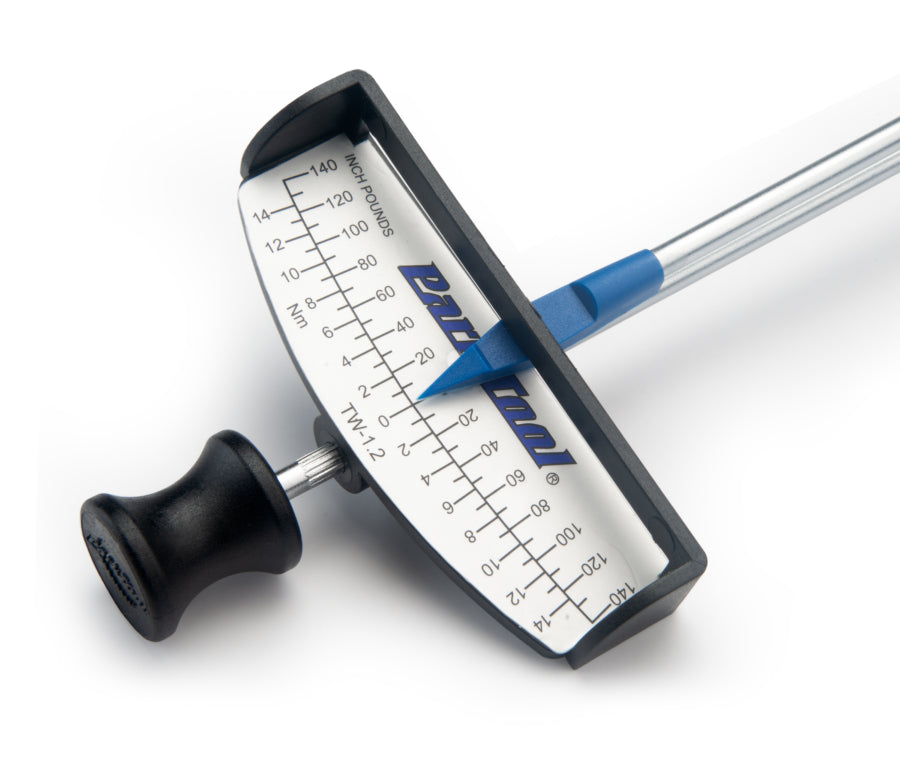 Park Tool TW-1.2, pormenor do mostrador de leitura