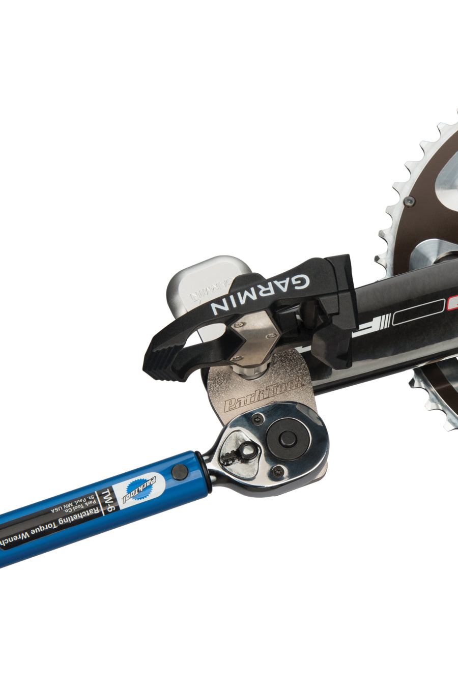 Park Tool TWB-15 bij het vastdraaien van Garmin Vector-pedalen