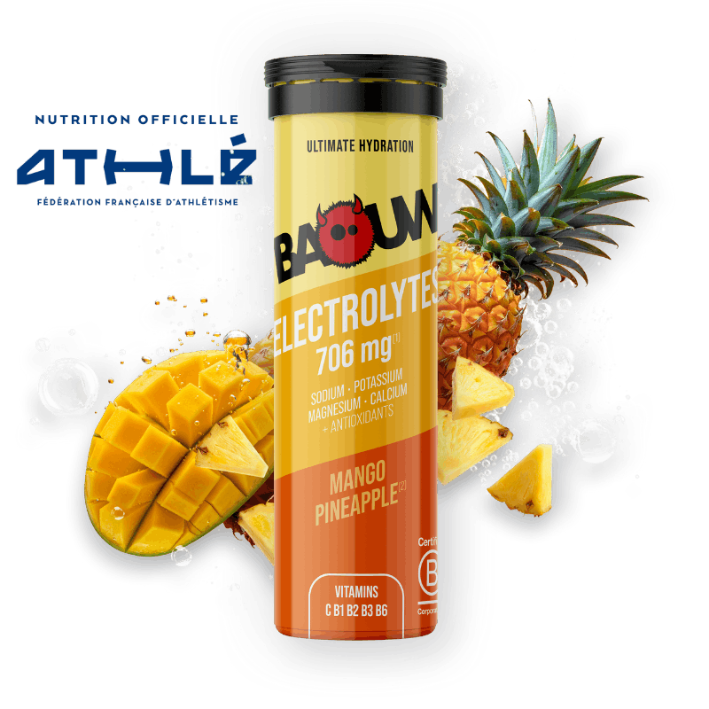 Boisson Énergétique BAOUW (Tube de 10 Pastilles) Mangue/Ananas