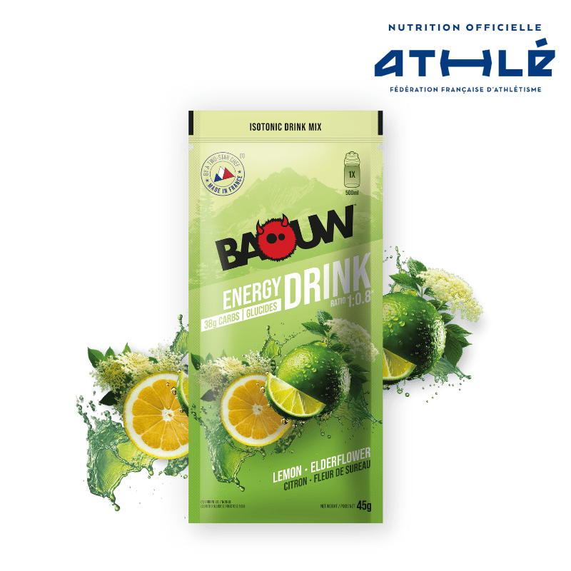 Boisson Énergétique BAOUW ISOTONIC (45g) Citron Vert/Fleur de sureau