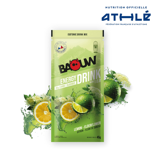 Boisson Énergétique BAOUW ISOTONIC (45g) Citron Vert/Fleur de sureau
