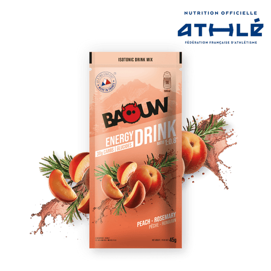 Boisson Énergétique BAOUW ISOTONIC (45g) Pêche/Romarin
