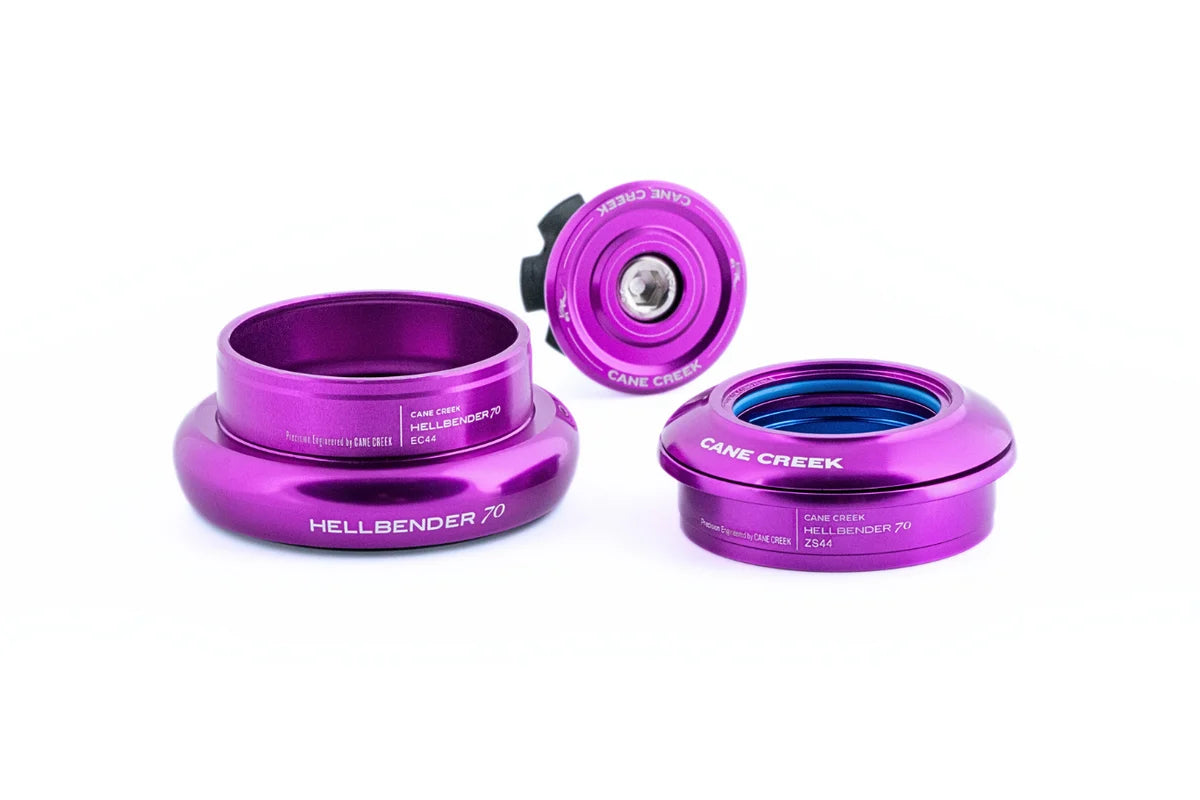 Polointegrované/externí kónické hlavové složení CANE CREEK Hellbender 70 1"1/8–1,5" ZS44/EC44 fialové