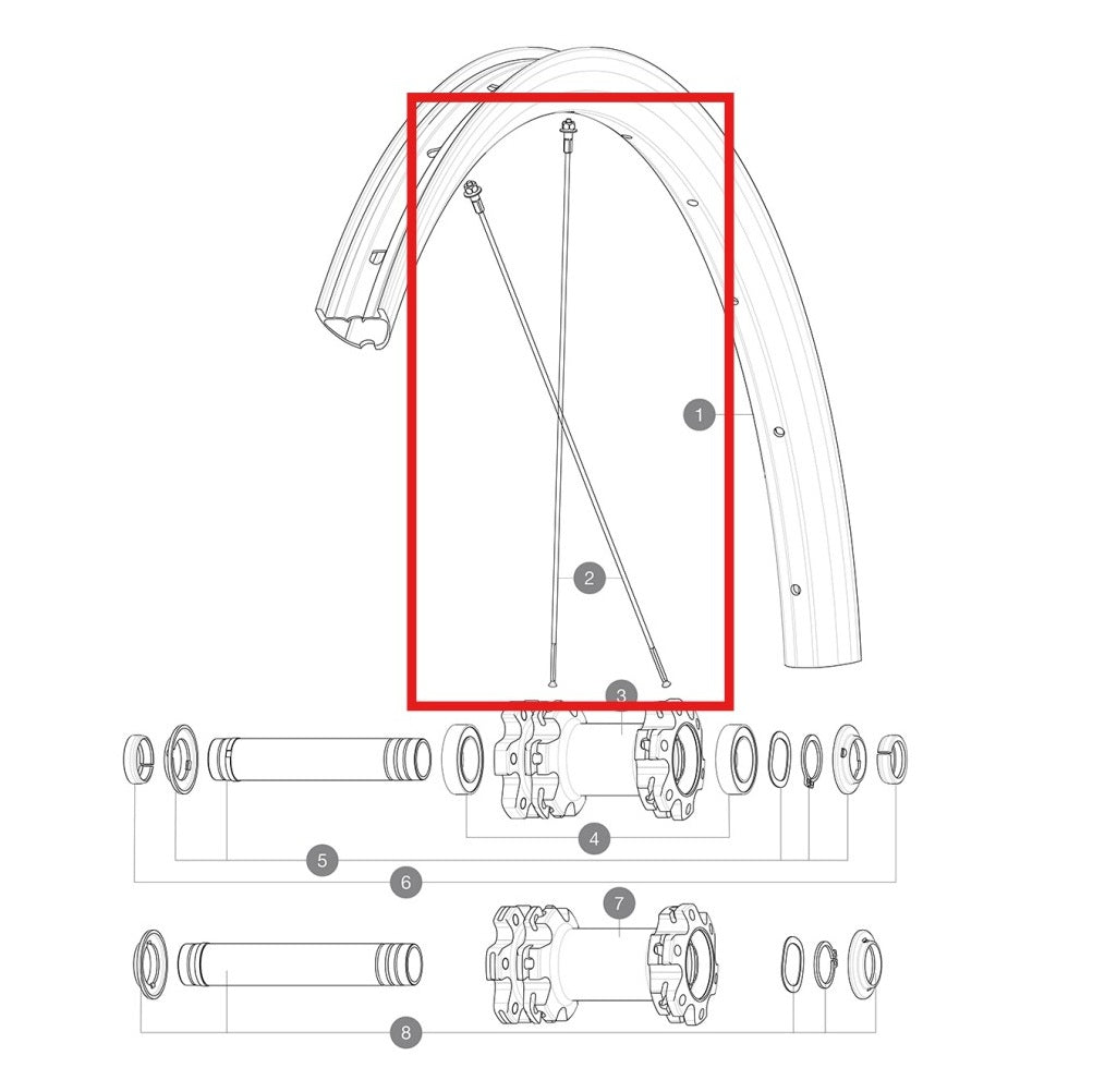 Kit 12 Rayons Av/Ar MAVIC CROSSMAX ELITE CARBON 27.5'' Rond 271mm Écrou Acier