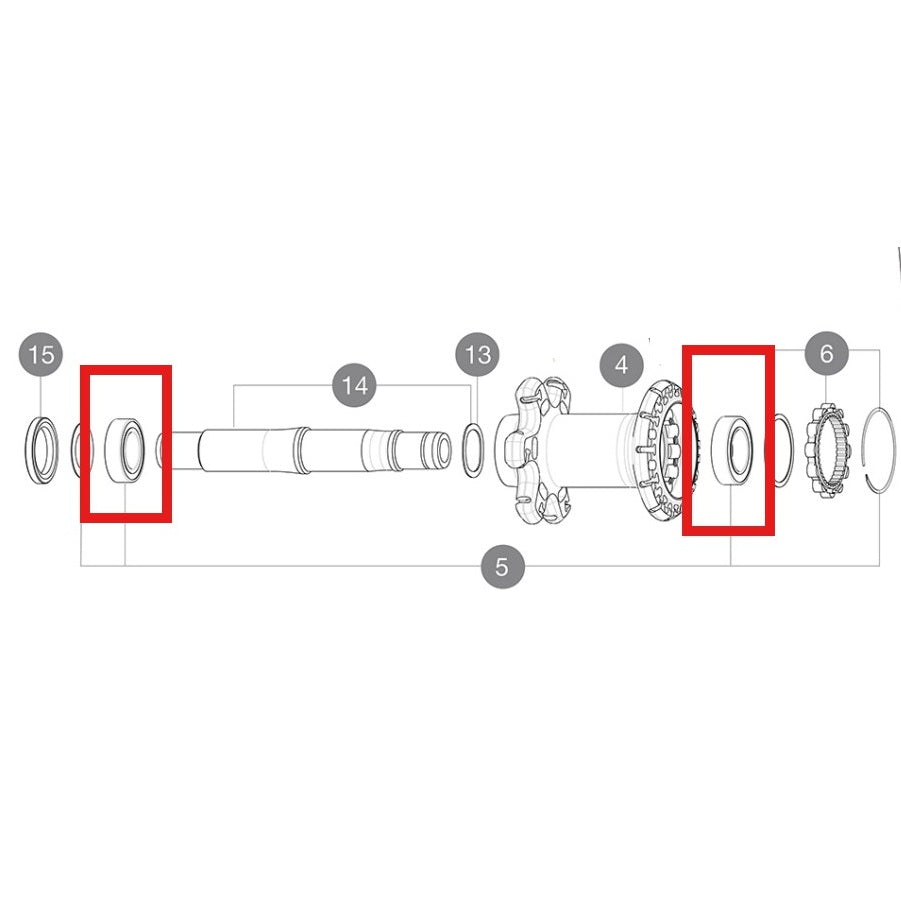 Kit 2 Cuscinetti Mozzo Posteriore MAVIC 15x26x7mm + 17x28x7mm per Sistema ID360