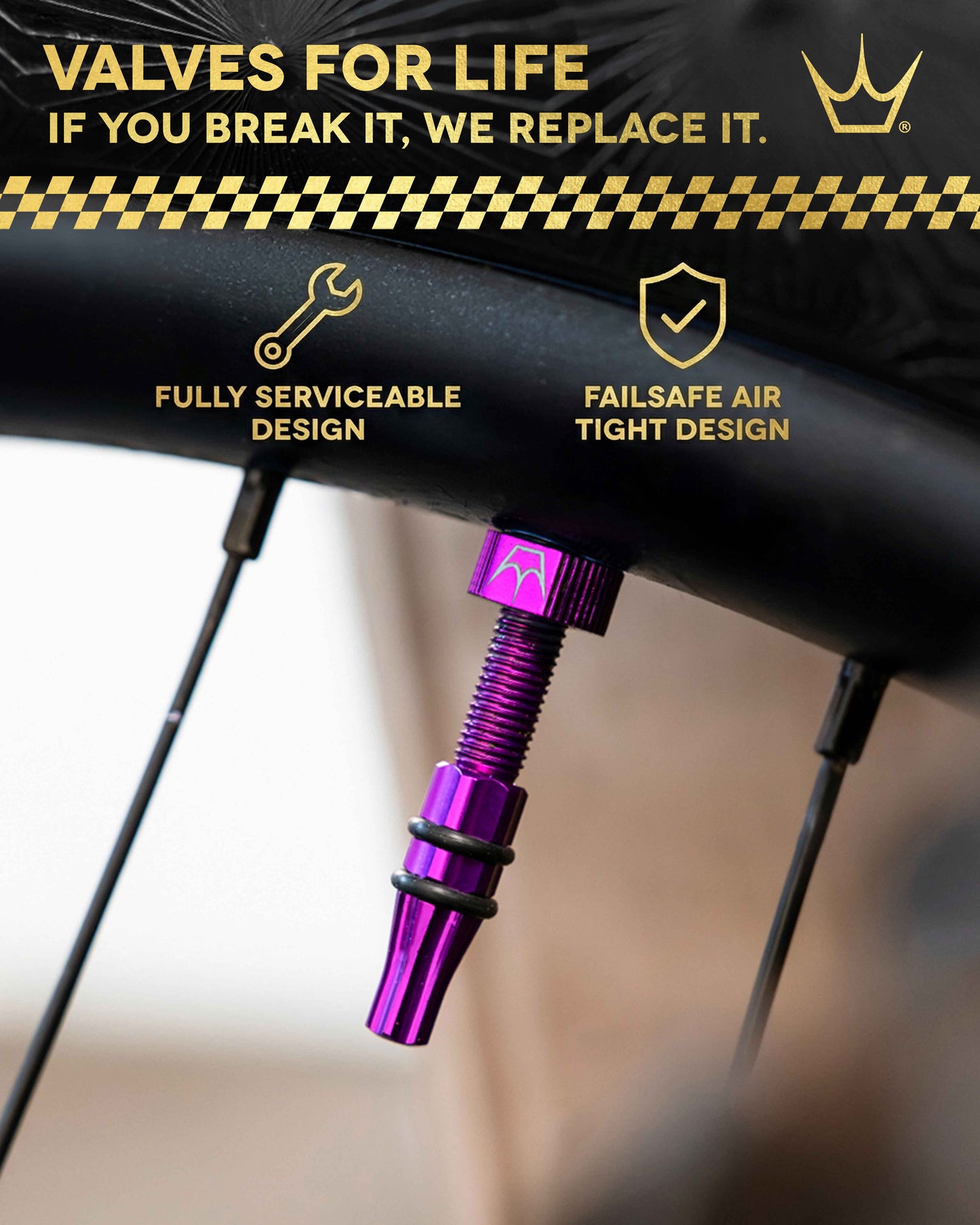 Valves Tubeless PEATY'S HOLESHOT FAST FLOW 42mm (x2) Violet