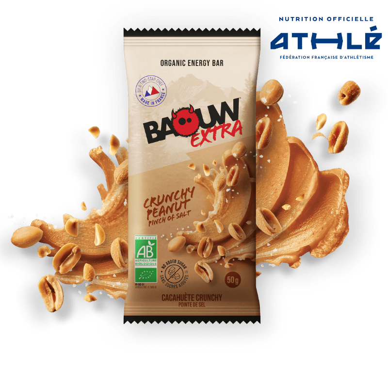 Energetická tyčinka BAOUW BIO EXTRA Arašídové máslo Crunchy (50g)
