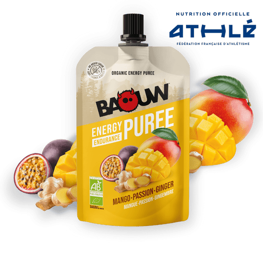 Purée Energétique BAOUW Bio Recette Mangue/Passion/Gingembre (90g)