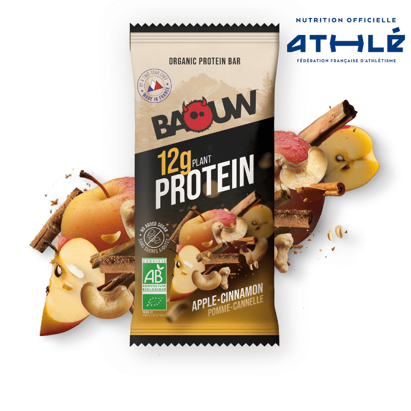 Barre Protéinée BAOUW BIO EXTRA Pomme/Cannelle (50g)