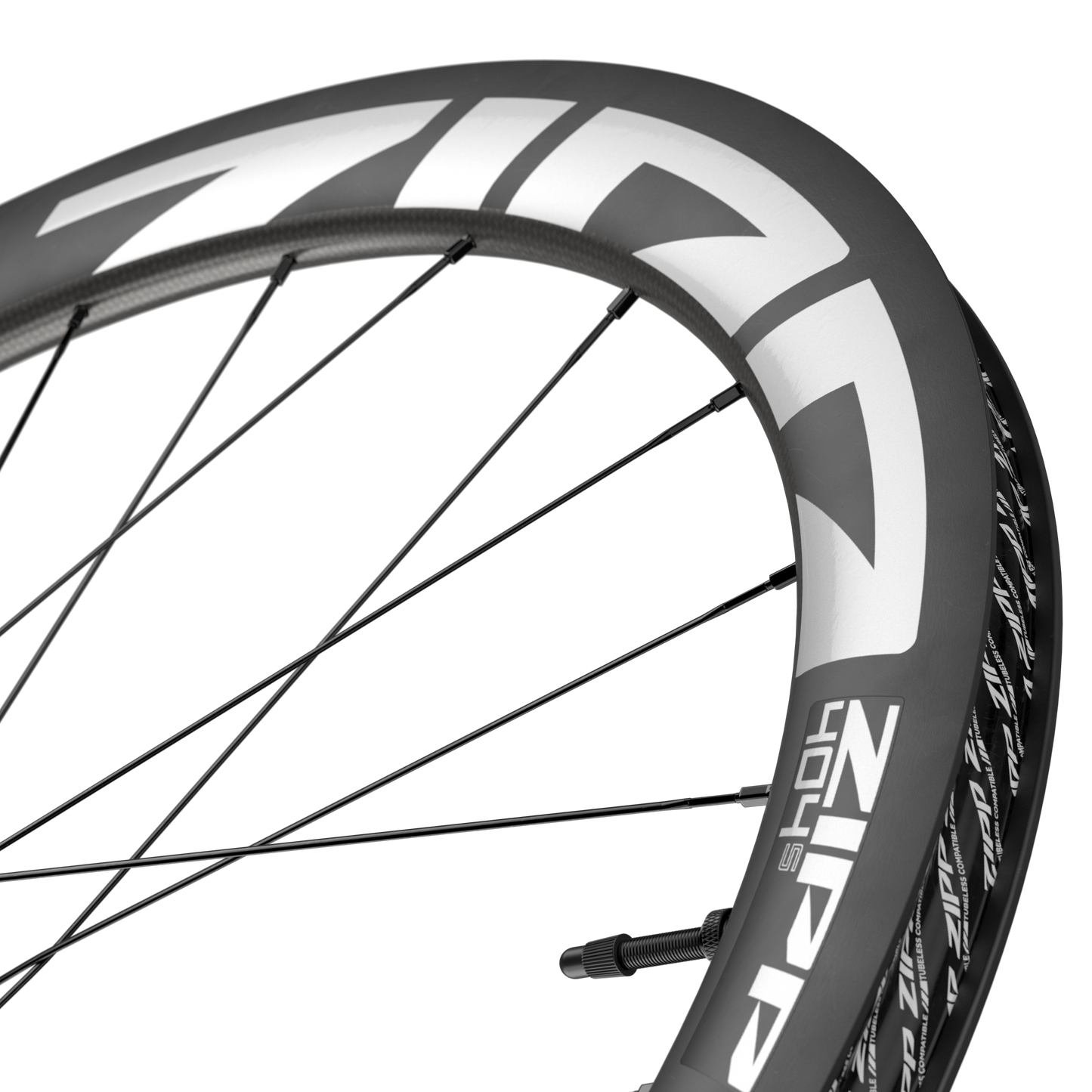 Roue Avant ZIPP 404 S A1 Tubeless Ready (Center Lock) Noir/Blanc