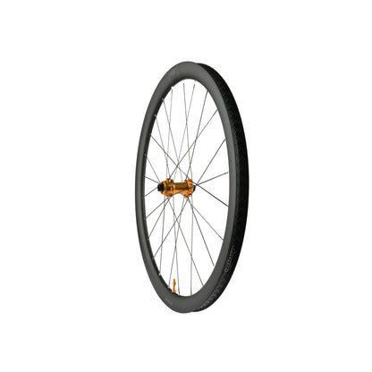HOPE RX40 700C forhjul i carbon med orange Pro 5-nav