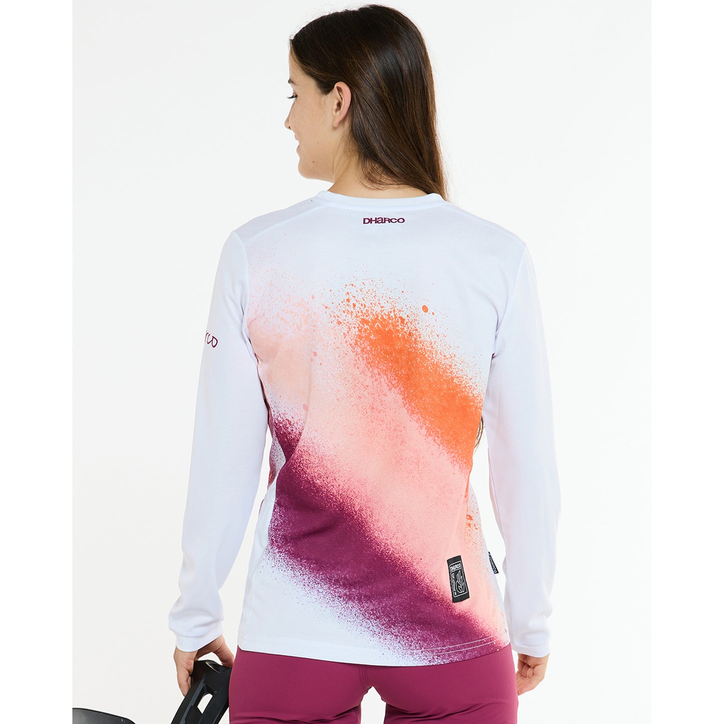 Trikot DHARCO GRAVITY FIREBIRD Langarm Damen Weiß/Orange